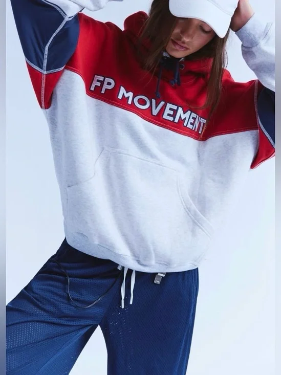 ~ Free People Movement ~  Final Call Colorblock Logo Hoodie ~ XS ~ NWT ~ - Picture 13 of 14